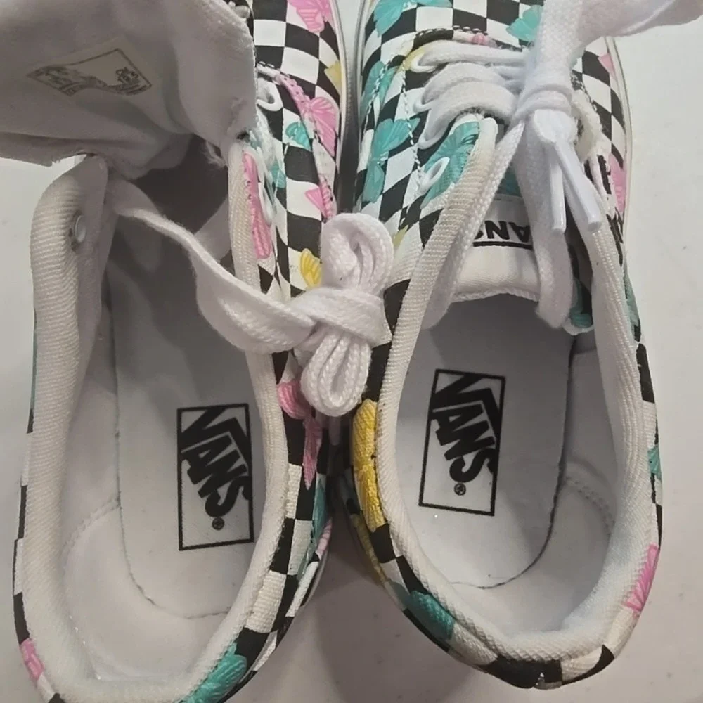 Vans Off the Wall Butterfly Checked Pattern 721356 Missy‎ Shoes Size 1.5